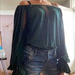 Guess puff sleeve body suit top.